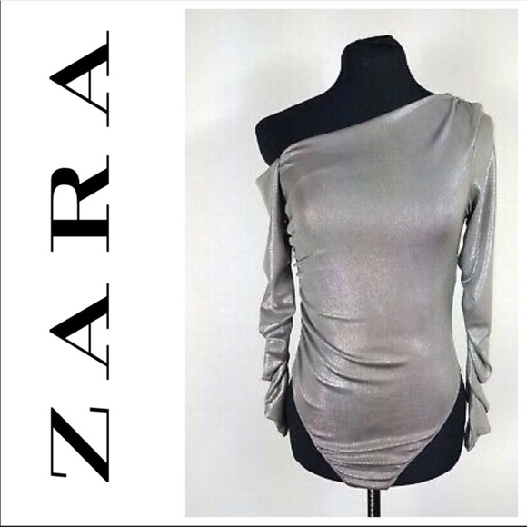 zara silver bodysuit